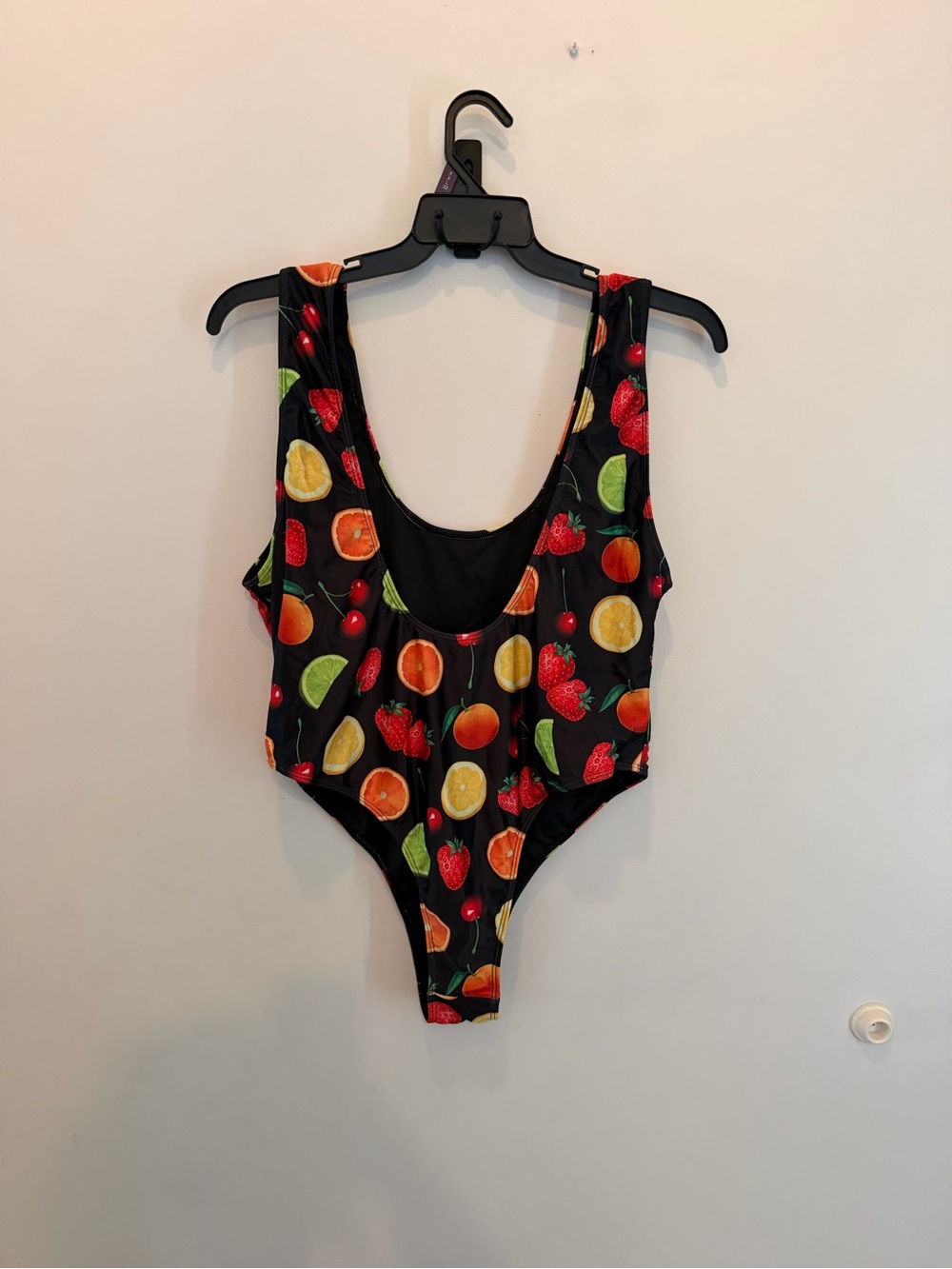 Sugar Thrillz Black Fruit Print One-Piece Swimsuit - Picture 5 of 6
